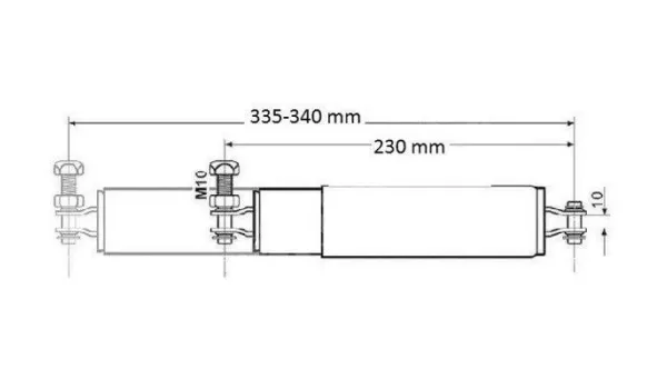 AKT-087 KNOTT sprężyna gazowa do KF-GF do 3500kg KRV, KF, KFG/GF/30/35 kpl. 202453.001 /  990017.01 (sprężyna hamulca ręcznego)