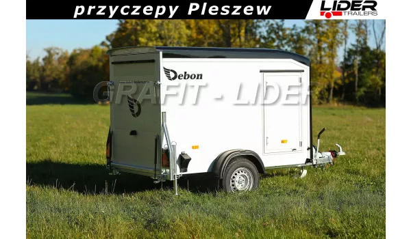 DB-048C przyczepa 250x130x156cm, Fourgon C255 ALUMINIUM + drzwi boczne, do motocykli, Debon - Cheval Liberte DMC 750-1300kg