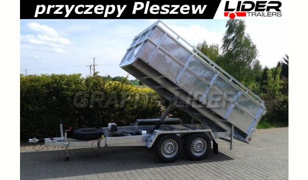 LT-032 przyczepa 320x180x70cm, wywrotka ciężarowa, do gruzu, wysokie burty + reling, DMC 3000kg