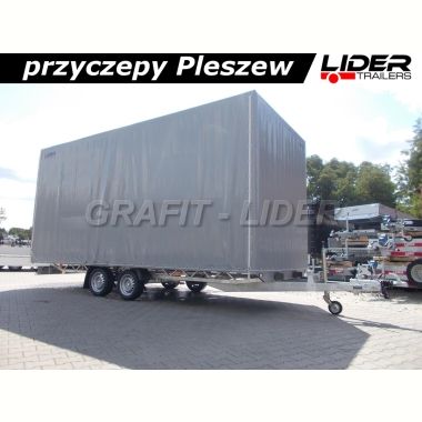 LT-072 przyczepa + plandeka 520x237x240cm, ciężarowa, spedycyjna, okuta na ramie, burta tylna, DMC 2700kg