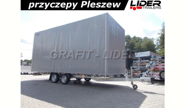 LT-072 przyczepa + plandeka 520x237x240cm, ciężarowa, spedycyjna, okuta na ramie, burta tylna, DMC 2700kg