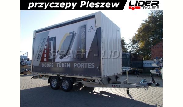 LT-073 przyczepa + plandeka 435x220x230cm, ciężarowa, towarowa, firana dwustronna, podnoszony dach, DMC 3500kg