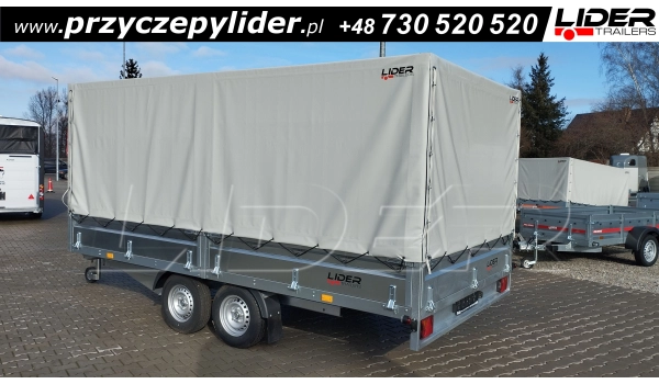 NP-103A przyczepa + plandeka  420x215x170cm, N20-420 2 kps, towarowa ciężarowa, platforma do 6 europalet, DMC 2000kg