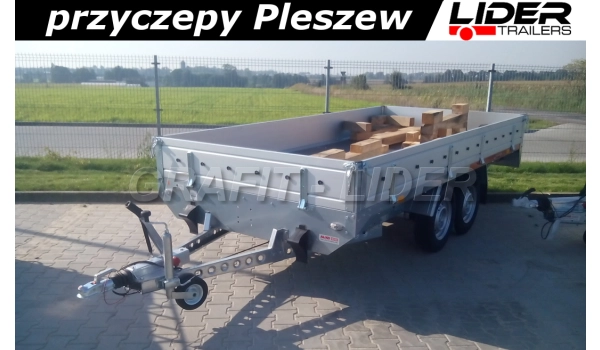 TM-077 Transporter 3617 2C 2t, 365x171cm, ciężarowa, towarowa, burty aluminiowe, DMC 2000kg