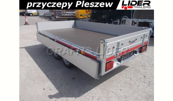 TM-077. Transporter 3617 2C 2t, 365x171cm, ciężarowa, towarowa, burty aluminiowe, DMC 2000kg