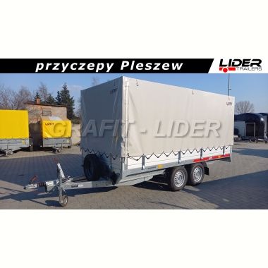 TM-087C przyczepa + plandeka 365x171x150cm, Transporter 3617, ciężarowa, towarowa, burty aluminiowe, DMC 1500kg