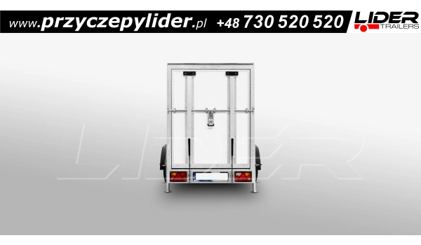 TP-095 TFD 210.01 , furgon sklejkowy, 210x125x150 cm, tył trap najazdowy, DMC 750kg