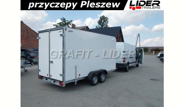 TP-032A przyczepa TFS 420T.00 2,7t, 420x200x210cm, furgon izolowany, kontener, 1x listwy ścienne, DMC 2700kg