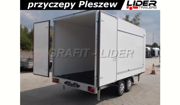 TP-059. przyczepa 420x200x210cm, kontener, furgon izolowany, TFSP 420T.00, drzwi tylne, DMC 2700kg
